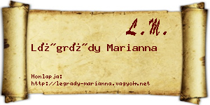 Légrády Marianna névjegykártya